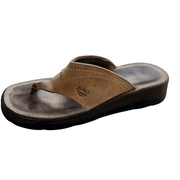 Dr Martens Mens Sandals Size 6 Retro Chunky Leather Flip Flop Thong Slides Shoes - Picture 1 of 11